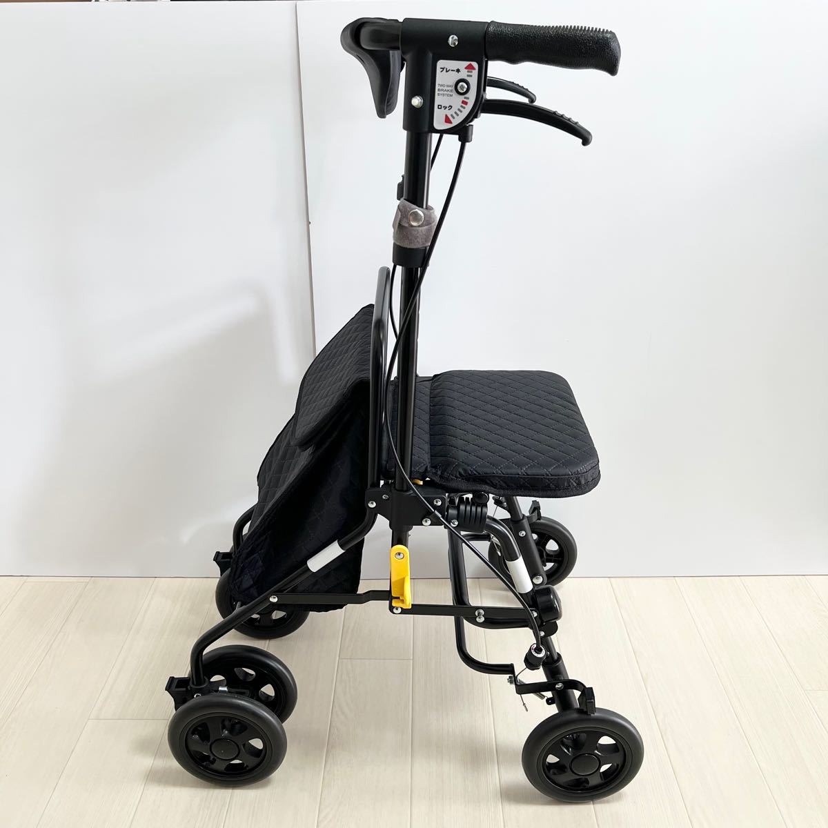 シルバーカー 歩行補助車 エアウォーカー 大型保冷バッグ ブラック 島