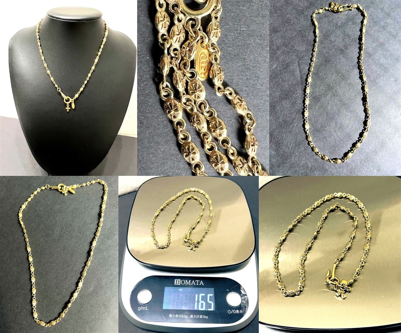 ジャスティンデイビス TINY CROSS ゴールドフィニッシュ ネックレス