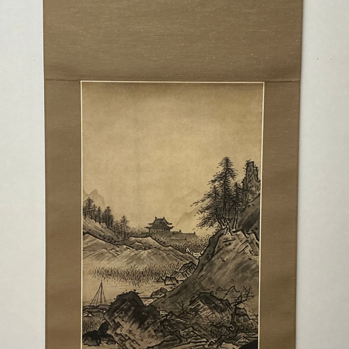 日本の名画 掛け軸 雪舟 秋冬山水図 双幅 その他インテリア雑貨 表具