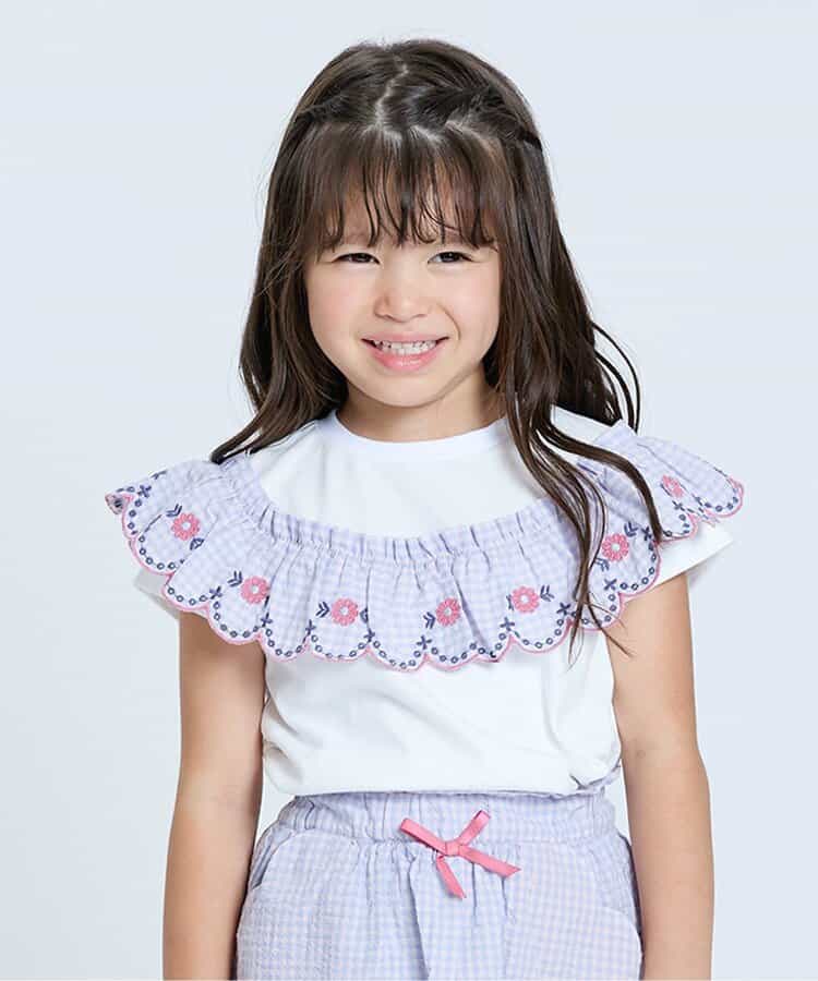 ☆SALE☆【リンク】ガーリーチェックフリルTシャツ（S207205）|SERAPH