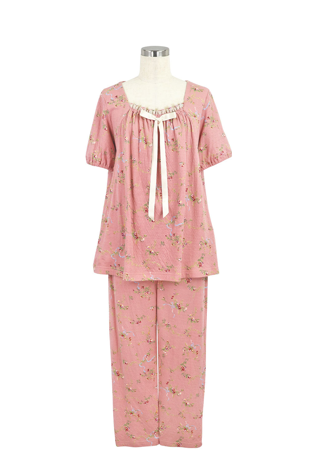 イクコ/IKUKO 接結花柄プリント フロントリボンパジャマ – IKUKO