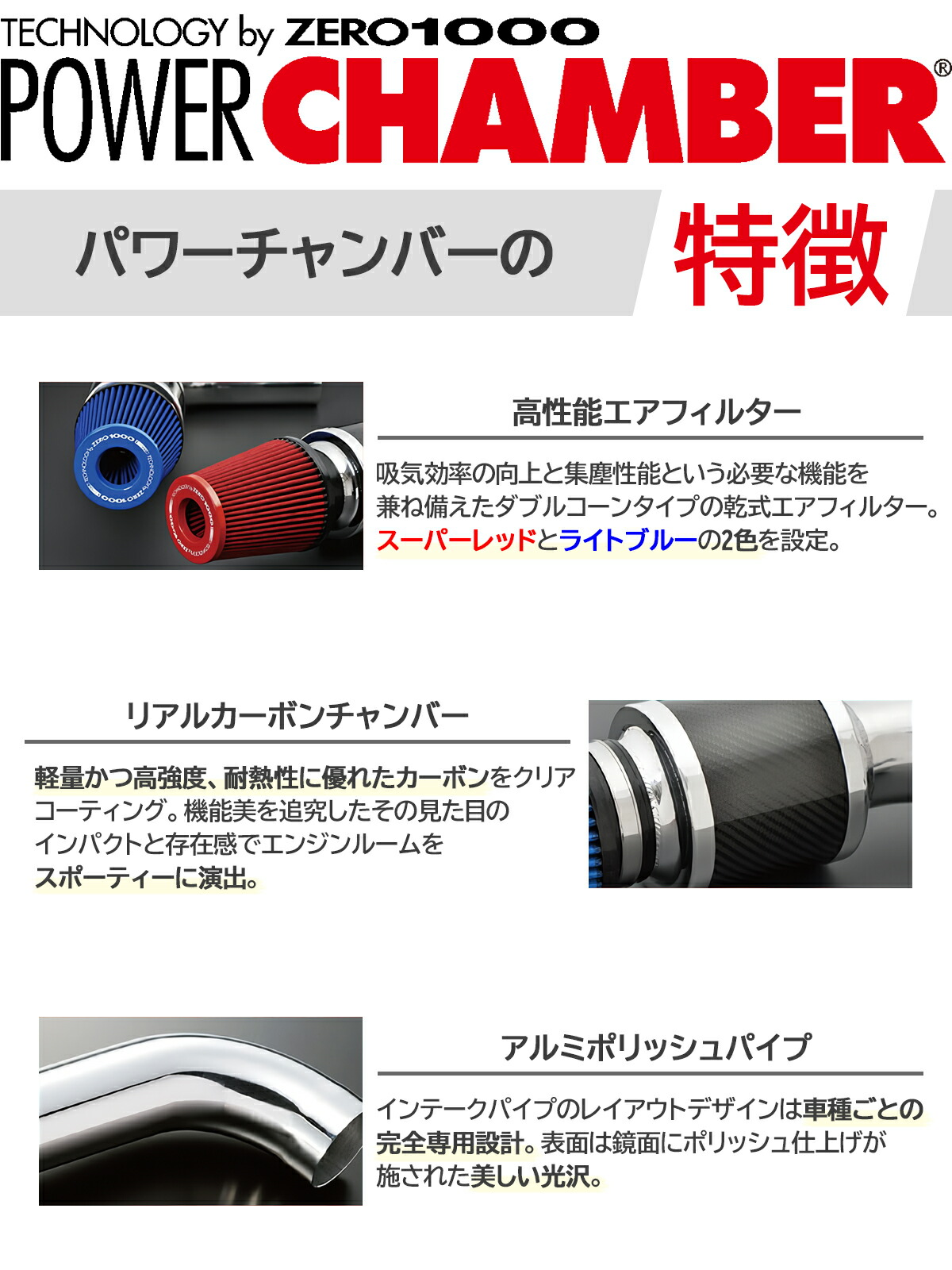 楽天市場】ZERO-1000 パワーチャンバー for K-Car 106-KH006スーパー