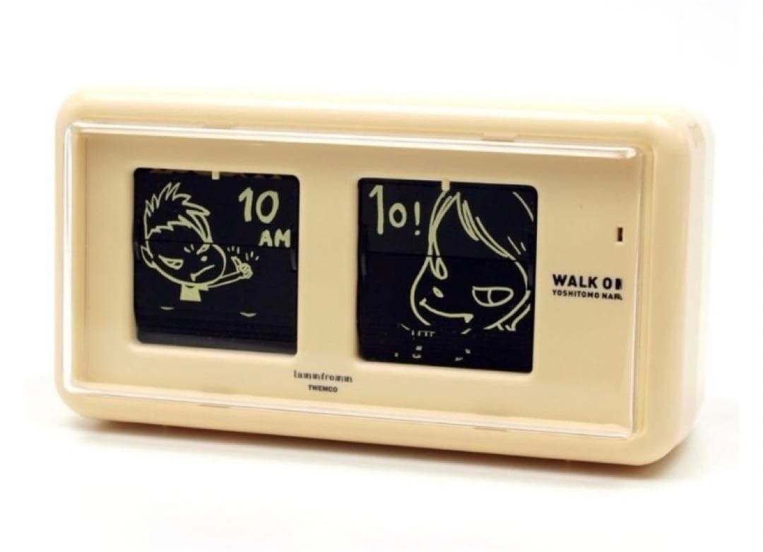 新品　奈良美智 パタパタクロック WALK ON ベージュ ラムフロム