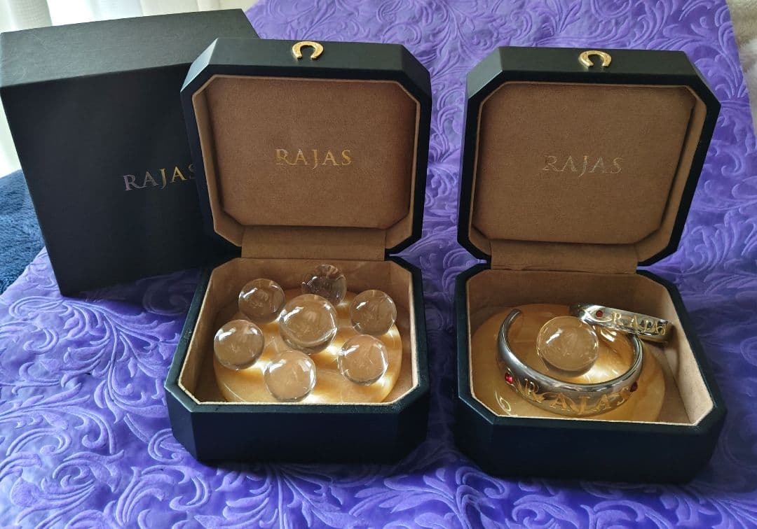 新リンパ療法 RAJASリング (大.小) 水晶セット