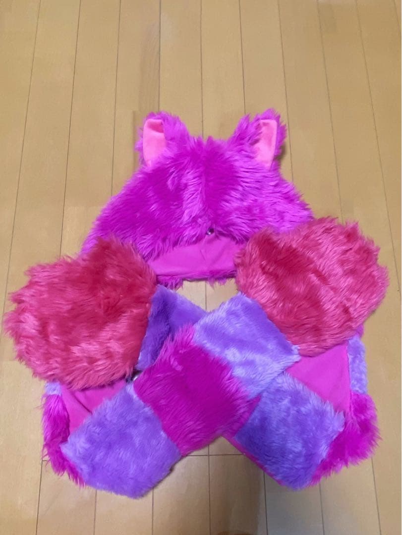 東京ディズニーリゾート 耳付きフード　チェシャ猫 マフラーファンキャップ 被り物