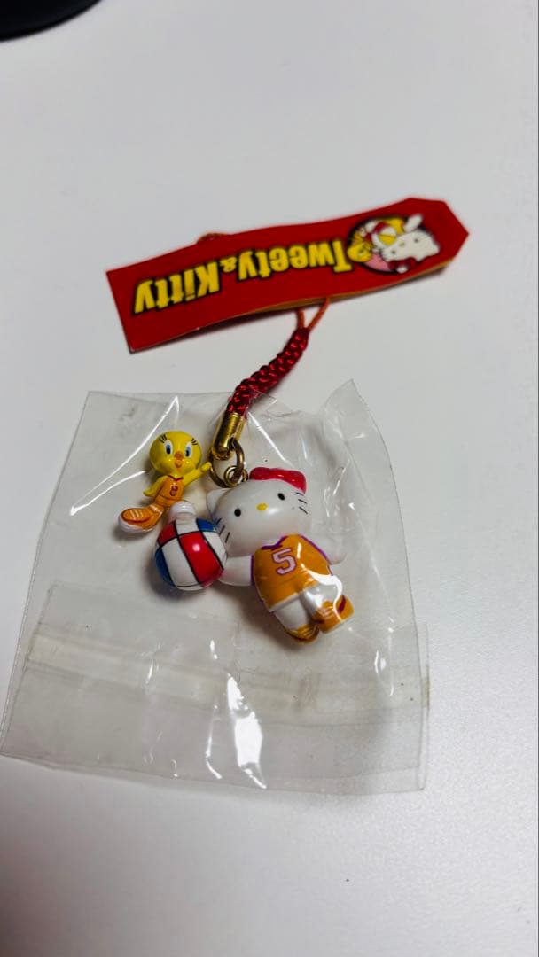 レア　サンリオ　ハローキティ　根付　Tweety&kitty バスケ