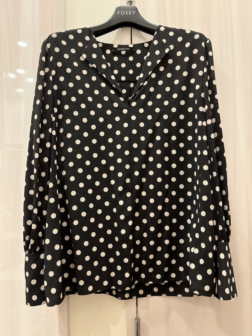 FOXEY Daisy Lin♡ドット柄長袖ブラウス トップスsize38