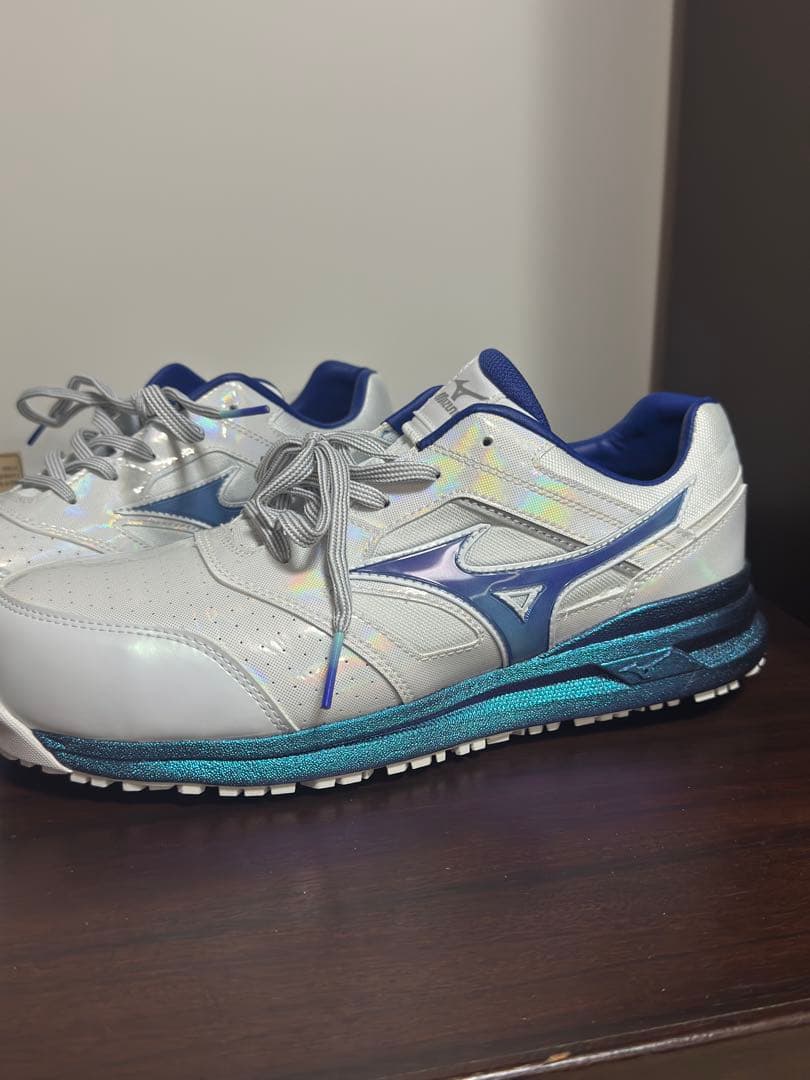 Mizuno テニスシューズ シルバー/ネイビー