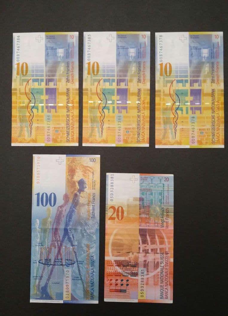 旧スイスフラン紙幣 150CHF 第8シリーズ スイス・フラン Swiss Francs (CHF) / 貨幣博物館カレンシア Currencia.net