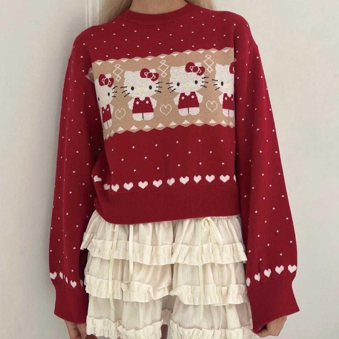 MORE self LOVE 【HELLO KITTY】NORDIC KNIT