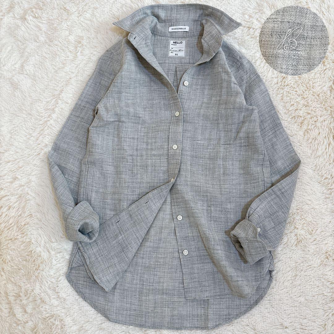 MADISONBLUE マディソンブルー ウール リネン シャツマダムシャツ