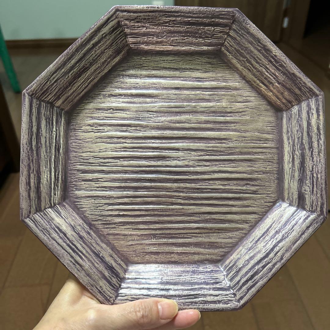 平安 秀明 造 八角 菓子盆 344g 共箱