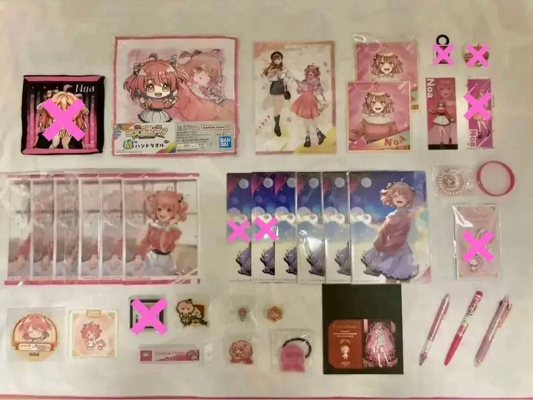 カラフルピーチ のあさん おまとめ売り タオル 色紙 シャープペン カード ゴム