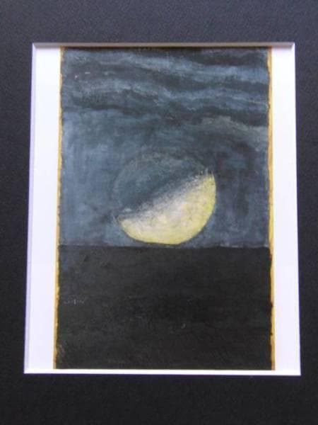 香月 泰男、月の出、版上刷サイン入、希少な額装用画集より、新品高級