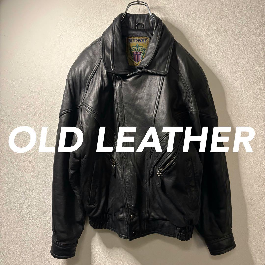 80's 90's vintage オーバーサイズ ブルゾン レザー 本革