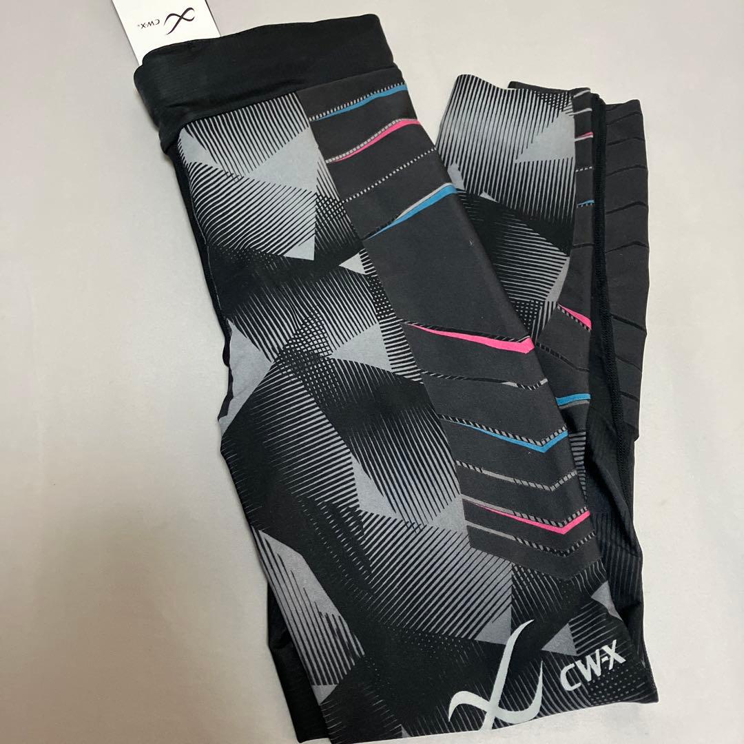 CW-X 幾何学模様 タイツ ブラック　スピードモデル　レディースS CW-X ワコール CWX レディース スポーツタイツ 着圧 スキー
