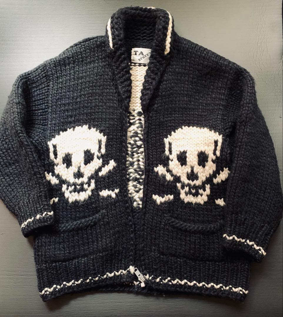 TWINS ACOUSTIC 魔物も逃げ出す極上のスカルボーンカウチン　加製 VANSON（バンソン） スカル/ボーン/ドクロ ファー/ジャケット ジップ