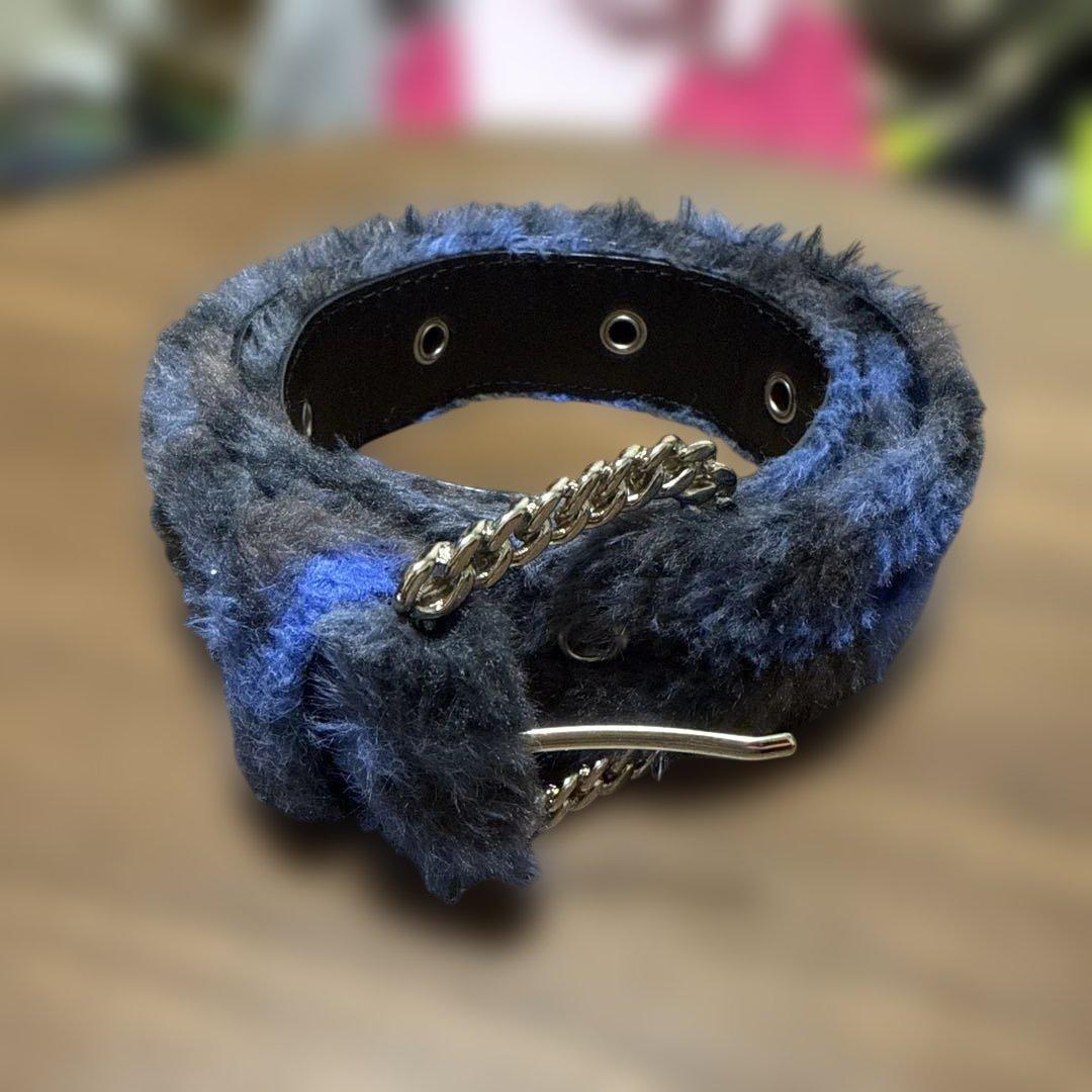 小物 AFB fur belt AFB(エーエフビー) FUR BELTファーベルト ブルー｜【公式】カインド