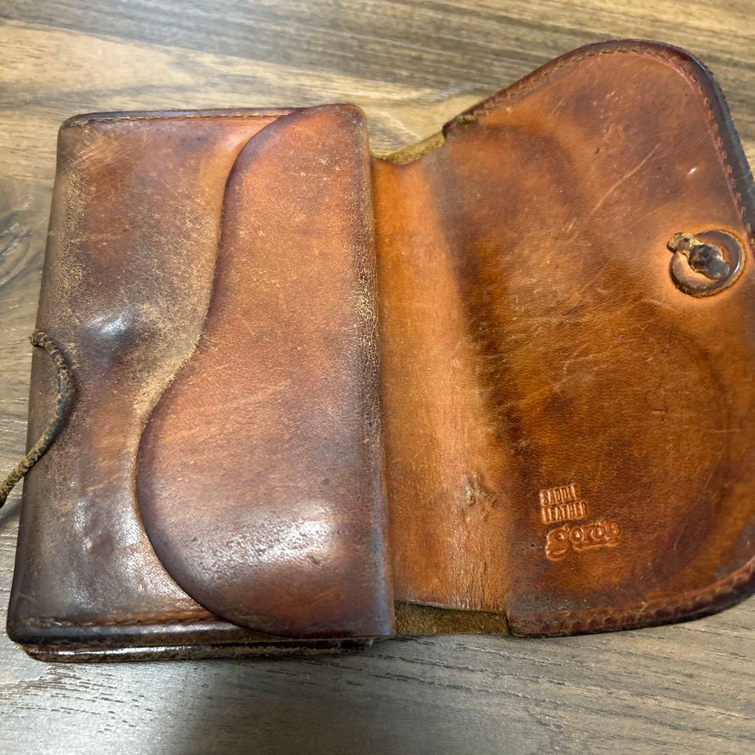 ブラウンレザー フラップ式長財布